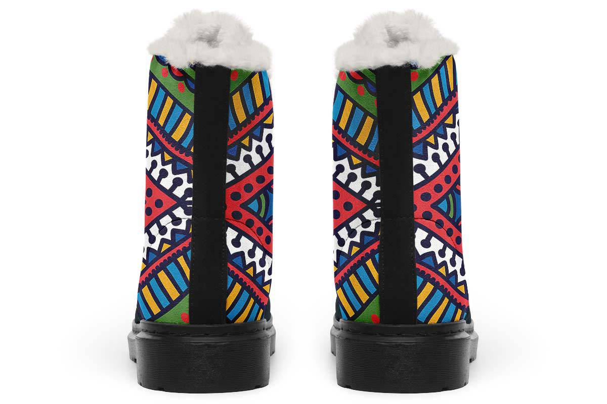 Abstract Tectonic Plates Winter Boots