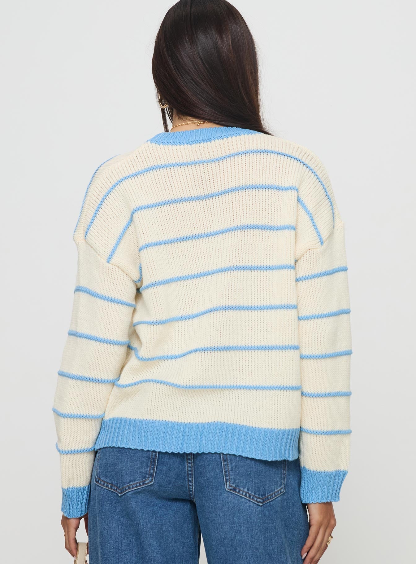 Albury Knit Sweater Cream / Blue