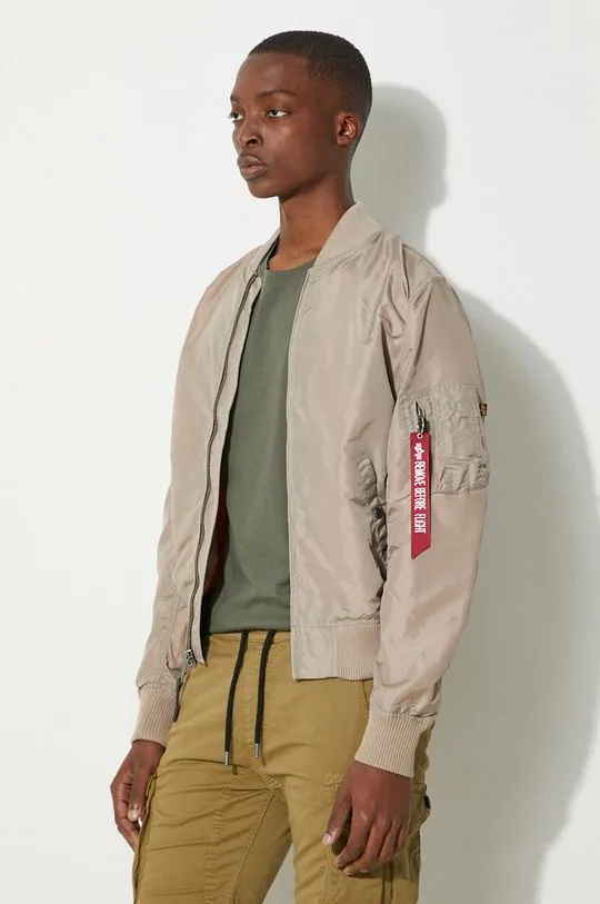 Alpha Industries bomber jacket men’s beige color