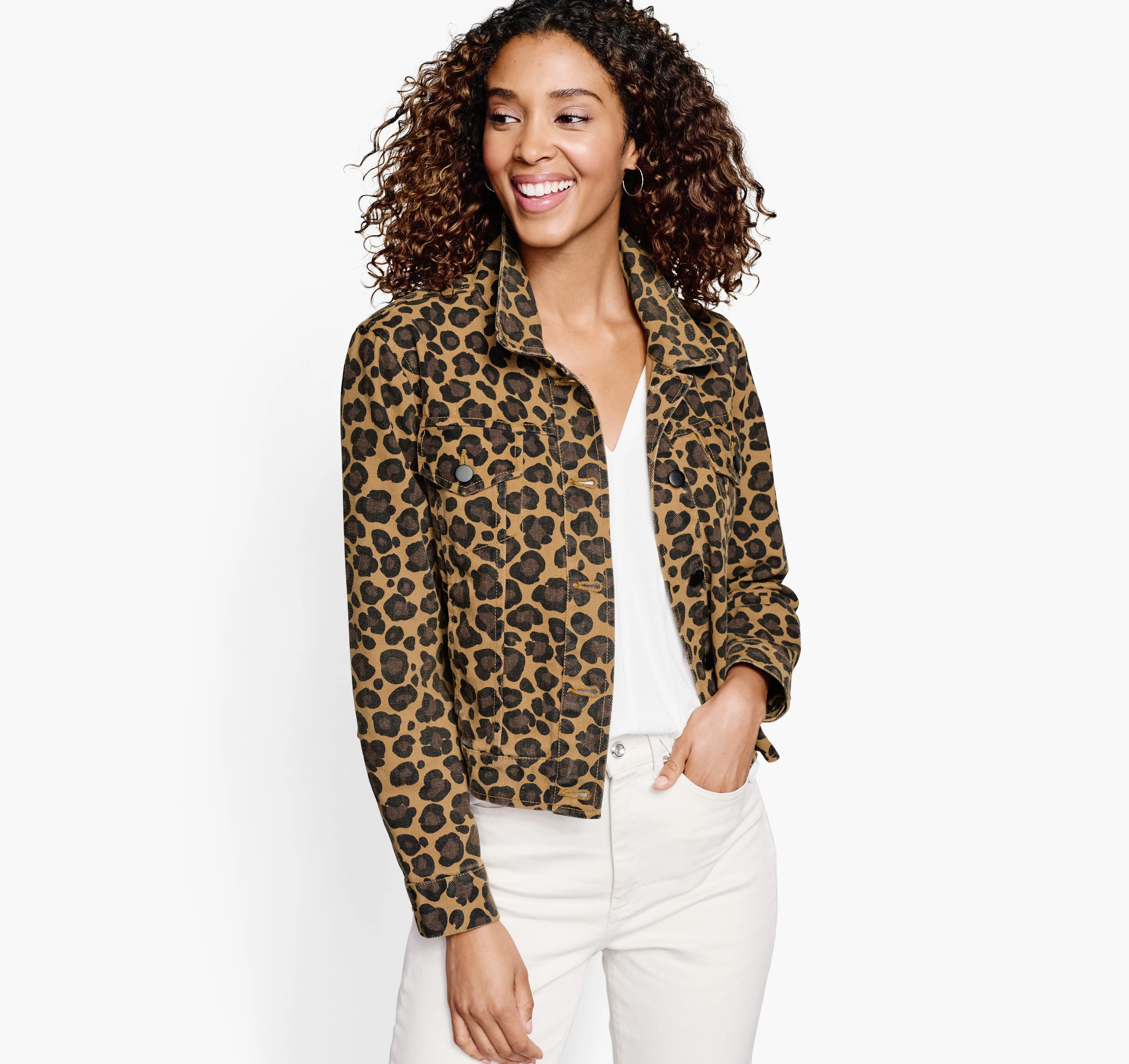 Animal-Print Denim Jacket