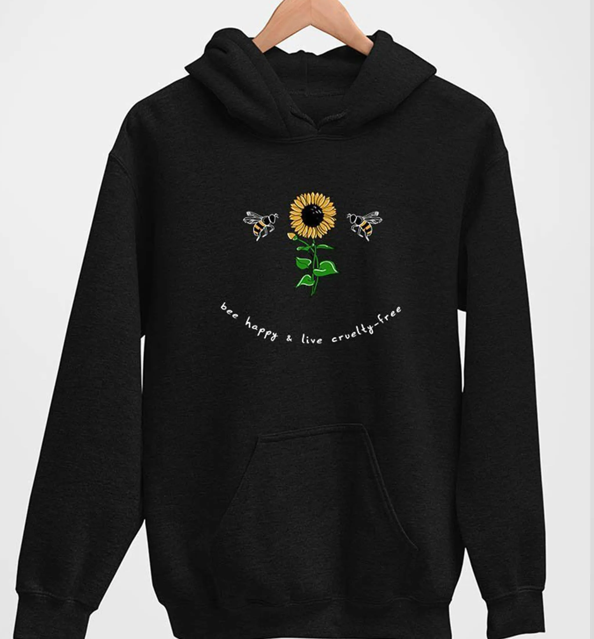 Bee Happy & Cruelty-Free | Vegan Hoodie