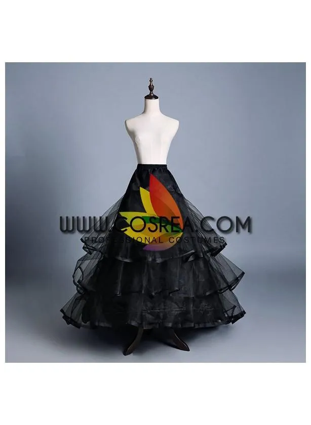 Black 2 Tier Multilayer Tulle Petticoat