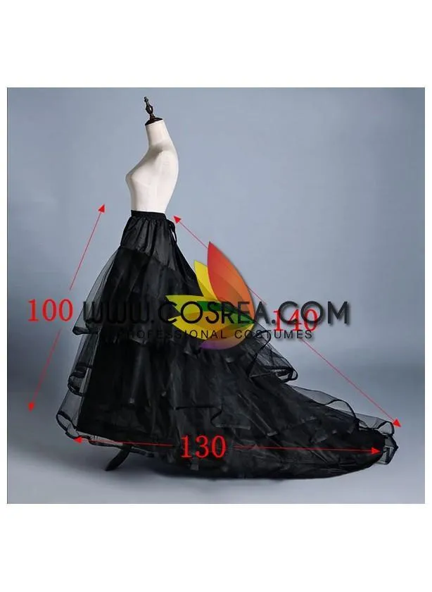 Black 2 Tier Multilayer Tulle Petticoat