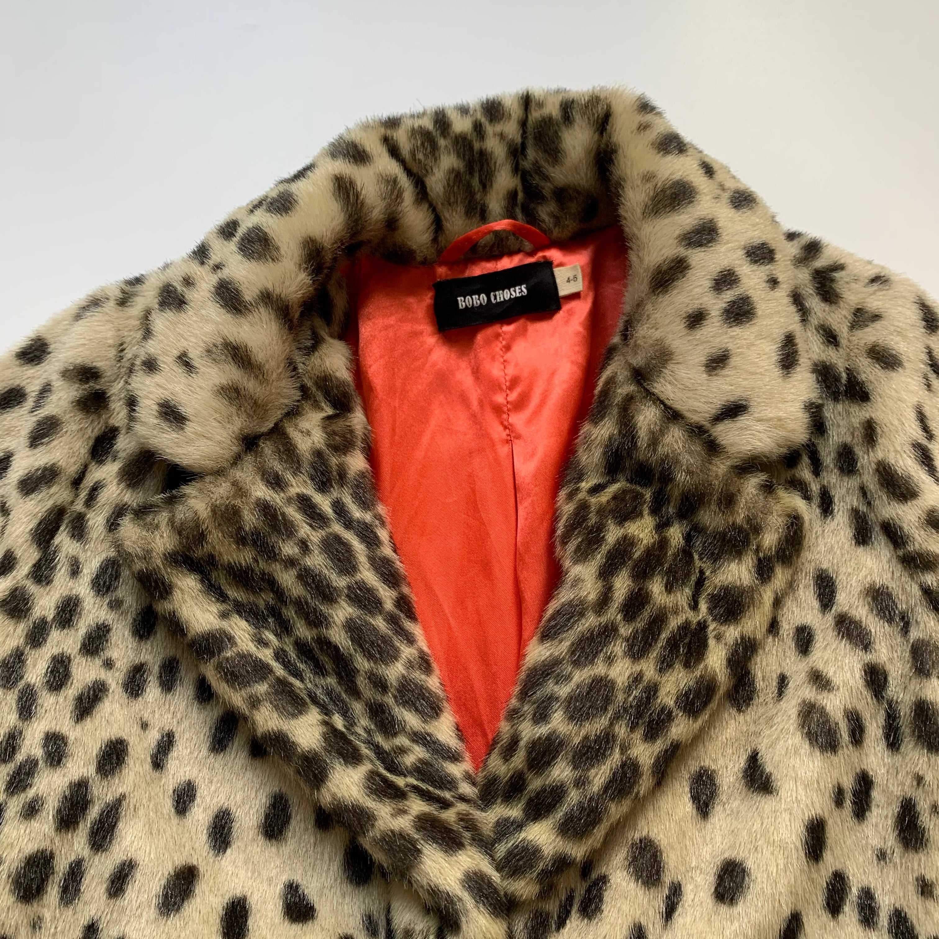 Bobo Choses Cheetah Print Faux Fur Coat: 4-5 Years