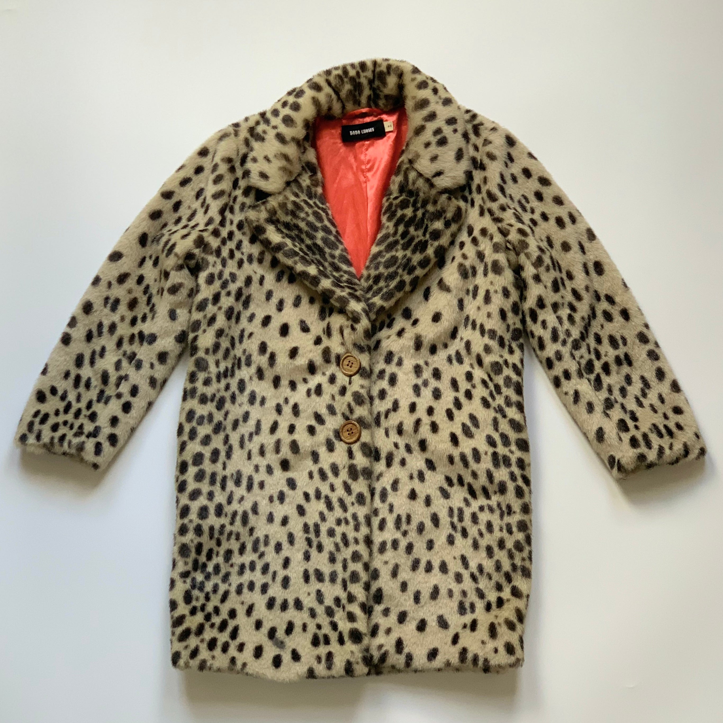 Bobo Choses Cheetah Print Faux Fur Coat: 4-5 Years