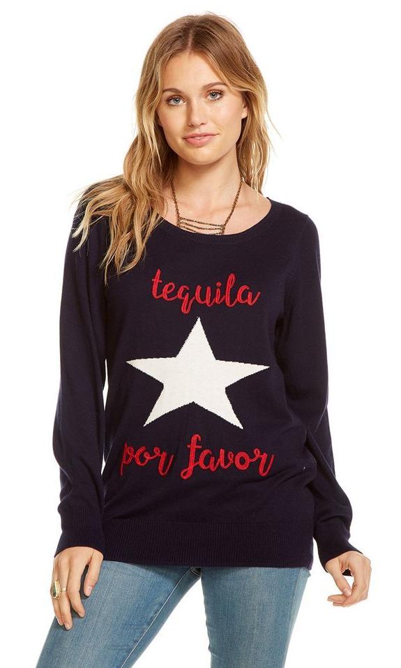 Chaser Cotton Cashmere Tequila Por Favor Sweater