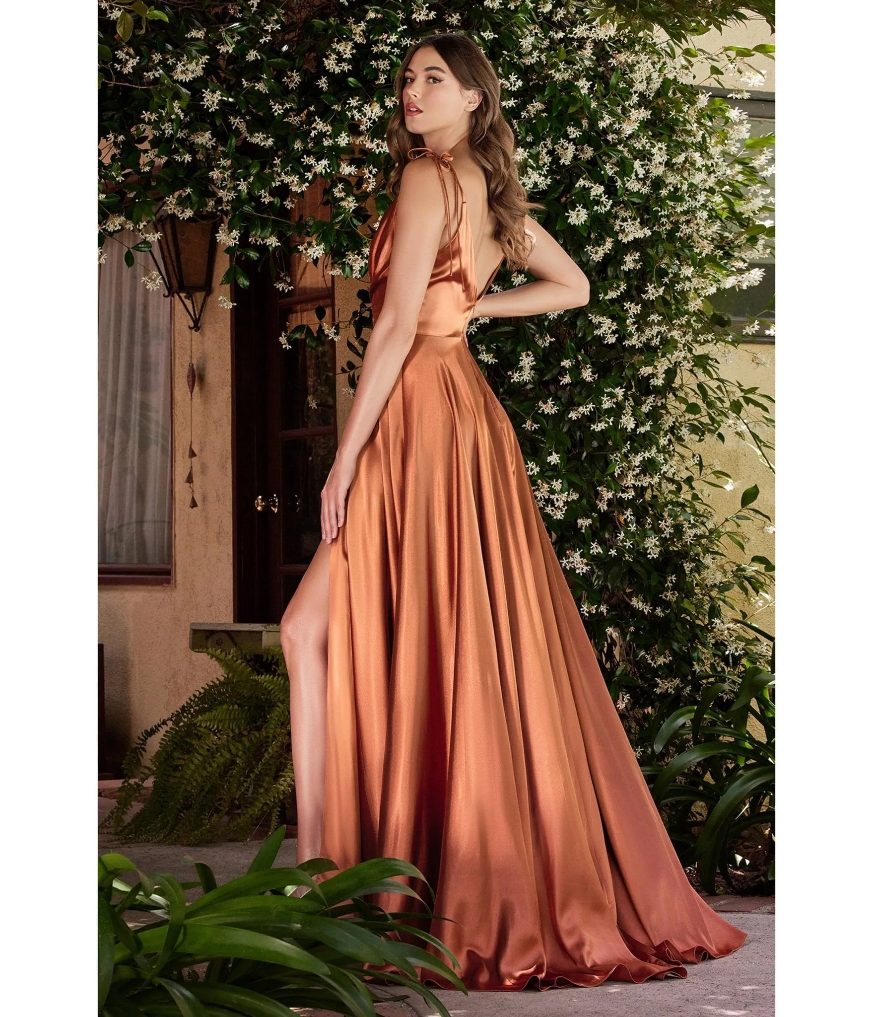 Cinderella Divine  Sienna Flowy Satin A-Line Bridesmaid Gown