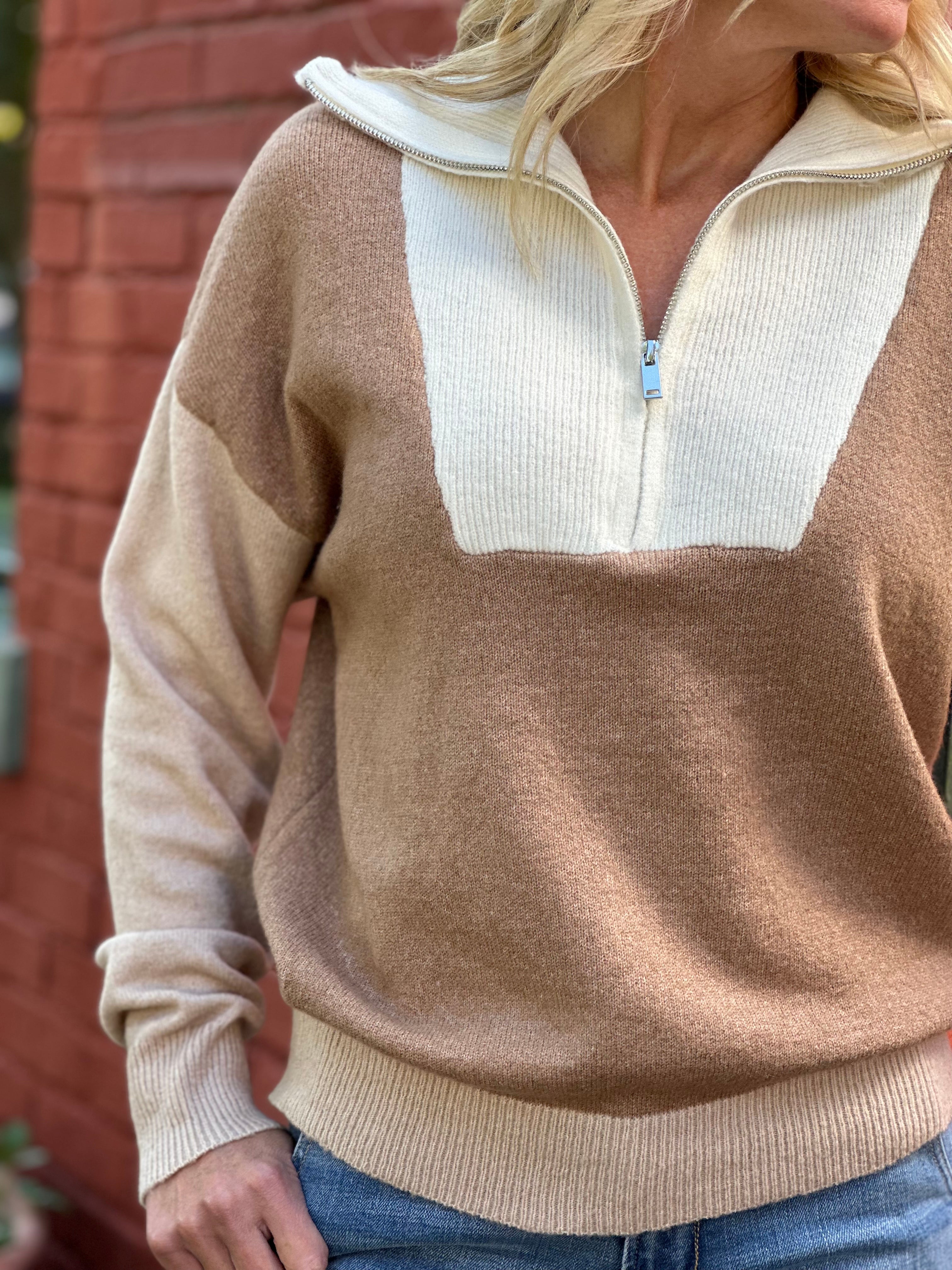 Core Colorblock Half Zip Sweater