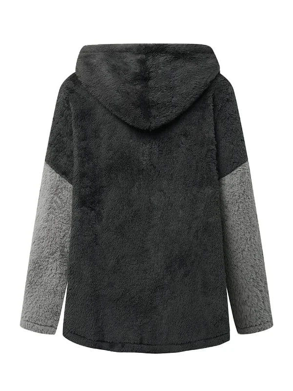 Cozy and Stylish Women's Plus Size Teddy Coat in Green, Pink, and Dark Gray