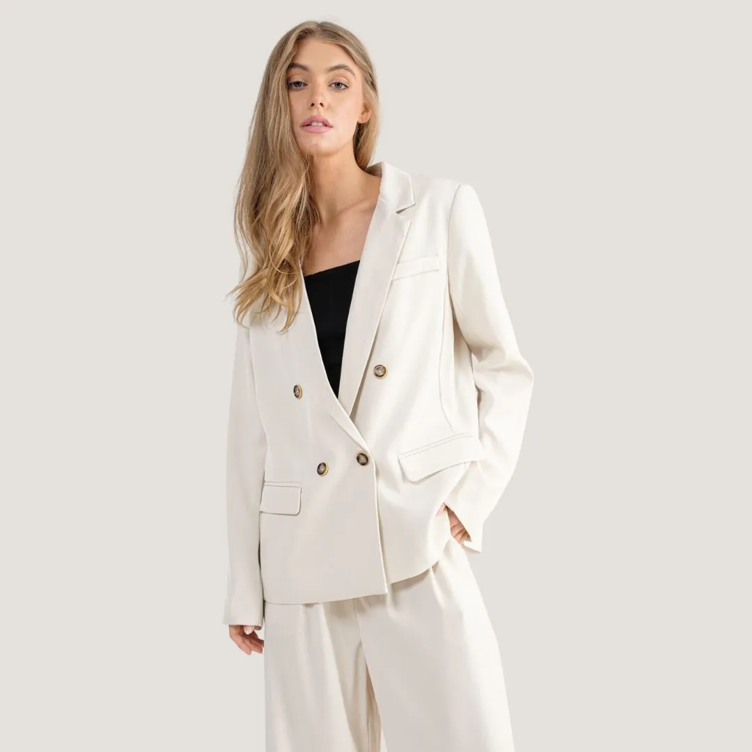 Double Breasted Blazer (Off White)