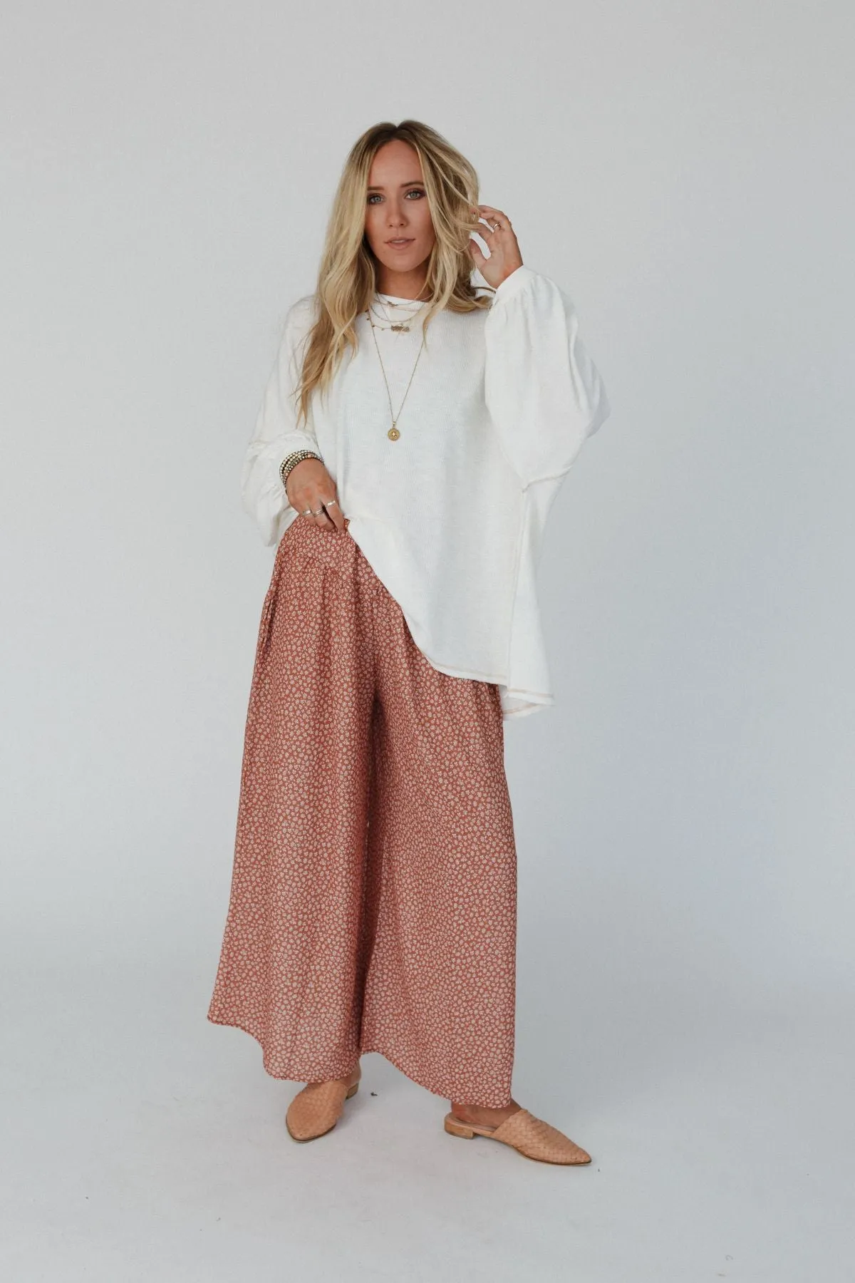 Flowin' Easy Wide Leg Pants - Ginger