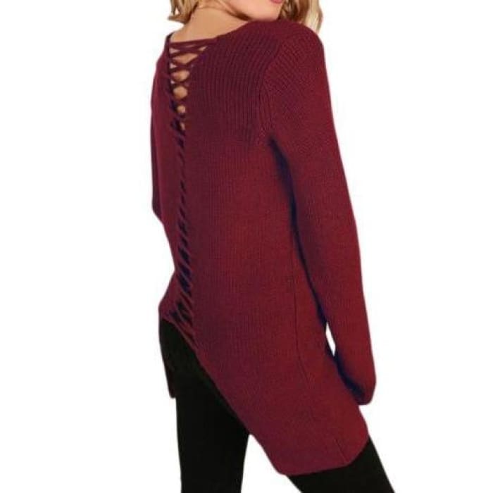 Garnet Lace-Up Back Sweater