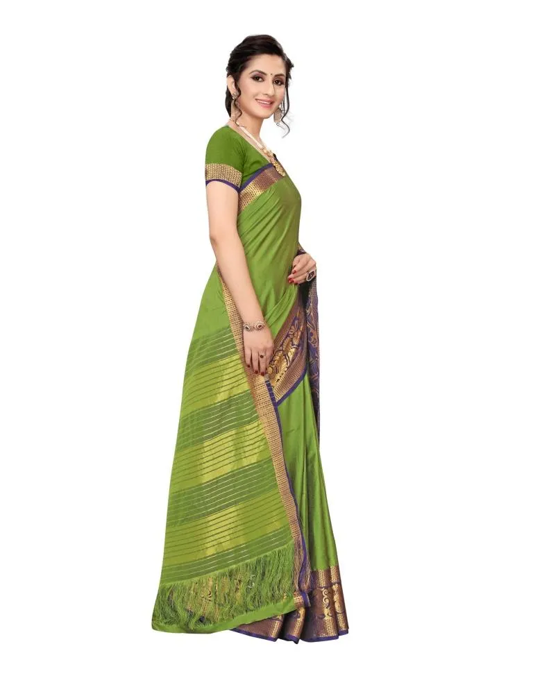 Green Coloured Poly Silk Jacquard Partywear saree