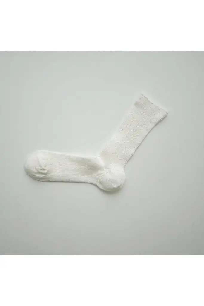 Hakne - Linen Ribbed Socks - Off White