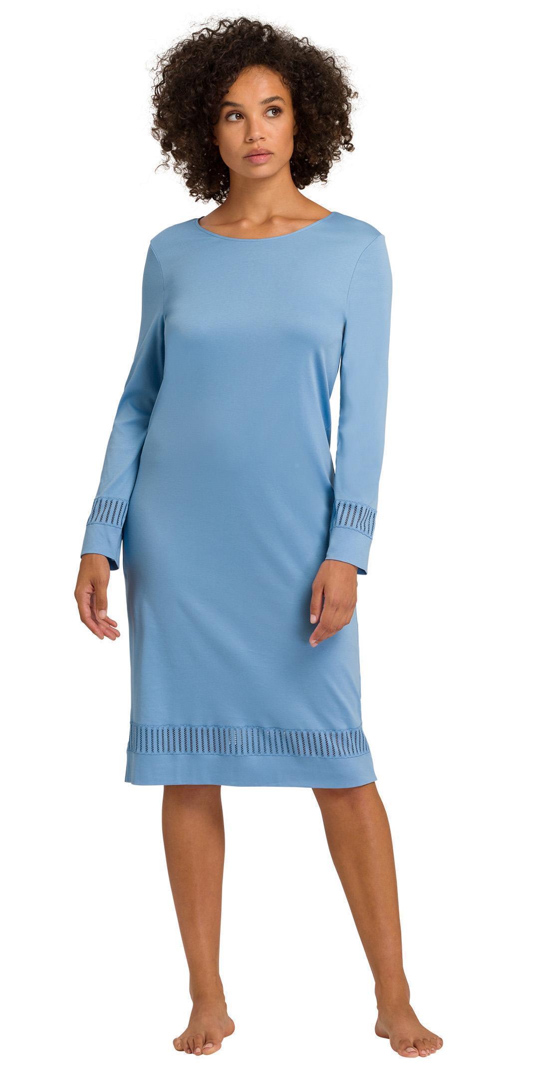 HANRO Gaia Long Sleeve Gown | Bonnie Blue