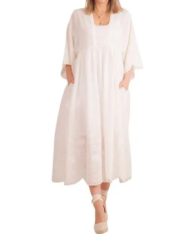 Hartford Woven Reggio Dress In Ecru