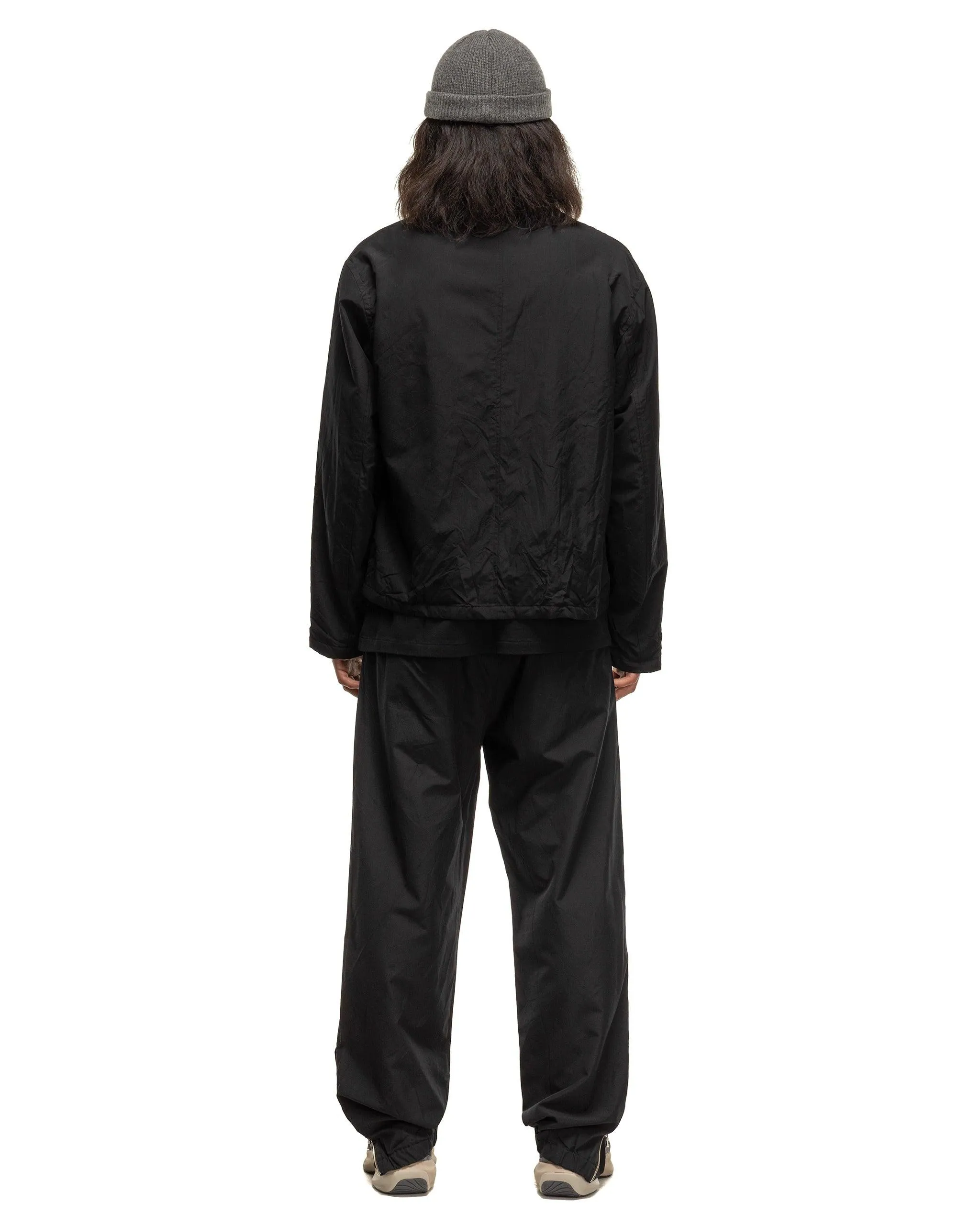 High Count Wool Poplin Pants Black