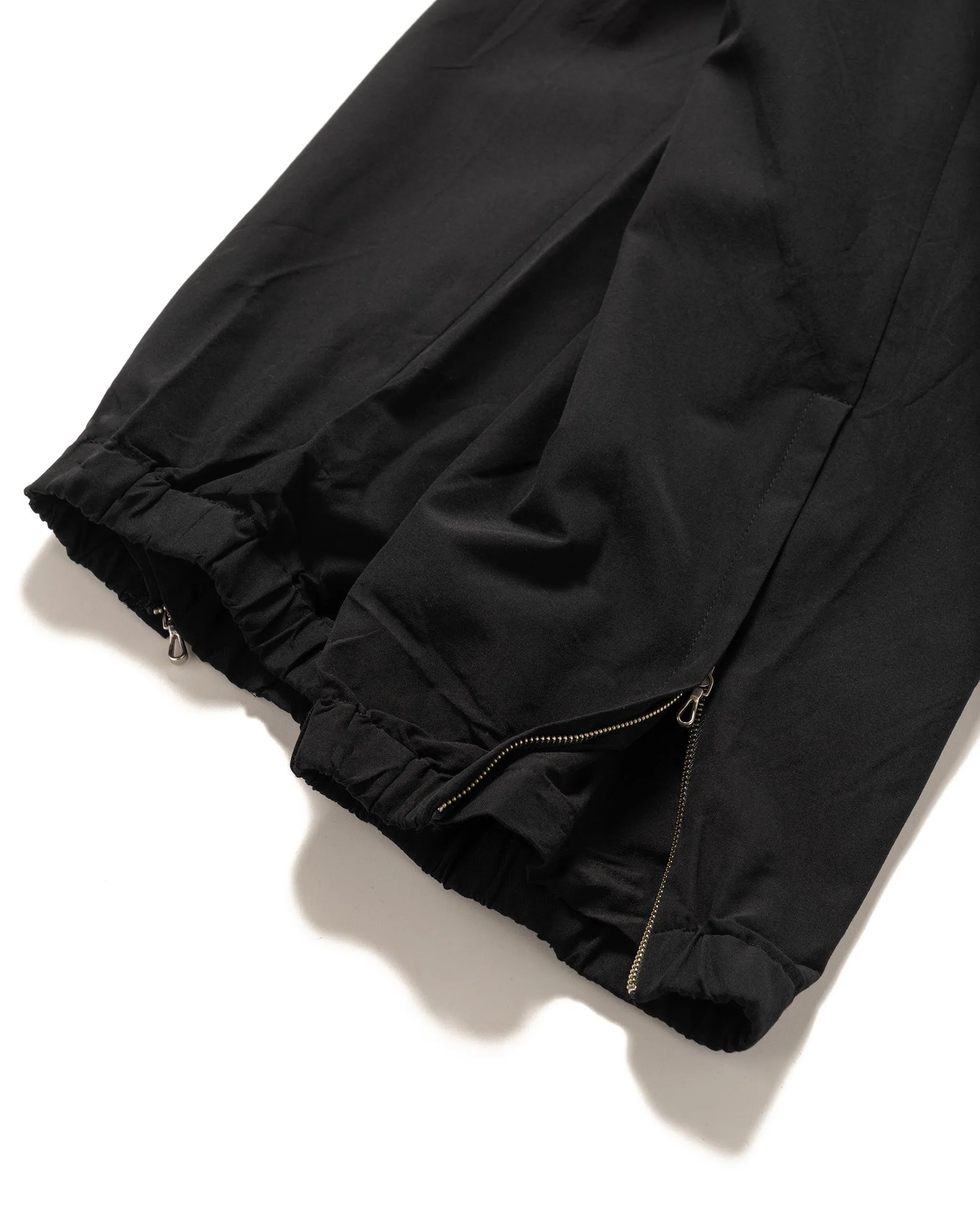 High Count Wool Poplin Pants Black