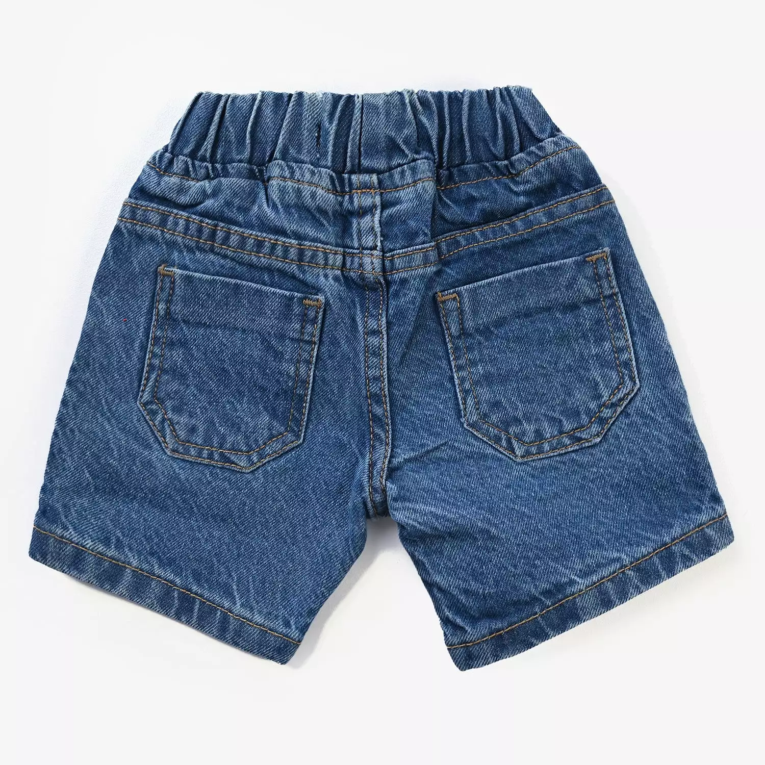 Infant Boys Denim rigid Short Lugh Happy Smile-Mid Blue