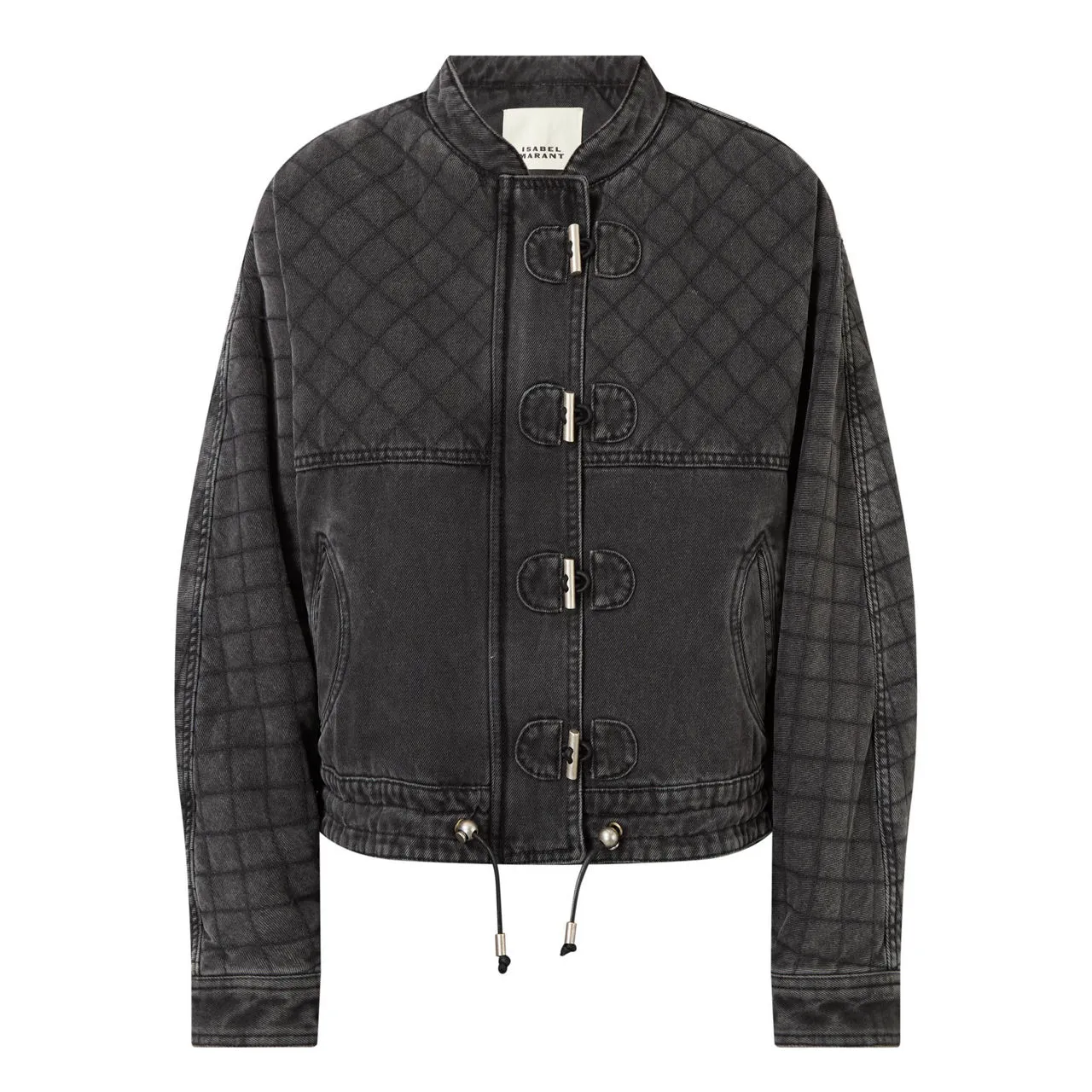 ISABEL MARANT Celiany Quilted Denim Jacket - Dark Grey