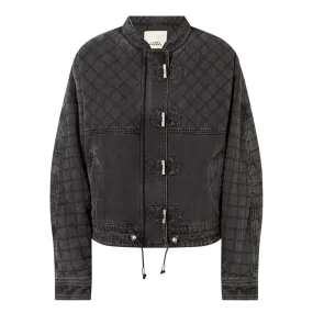 ISABEL MARANT Celiany Quilted Denim Jacket - Dark Grey