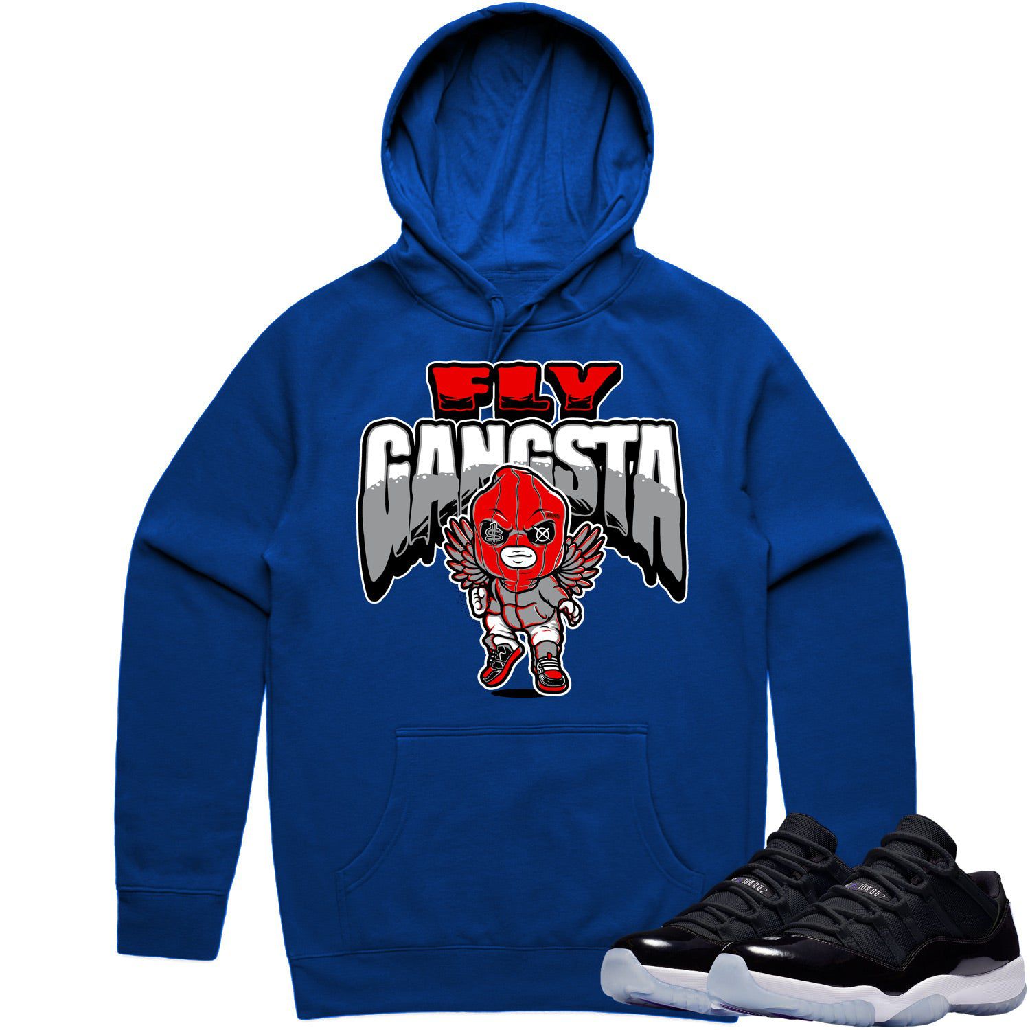 Jordan 11 Low Space Jam 11s Hoodie to Match - RED FLY GANGSTA