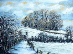 Kelston Roundhill in the Snow A5 - A1 Giclée Print