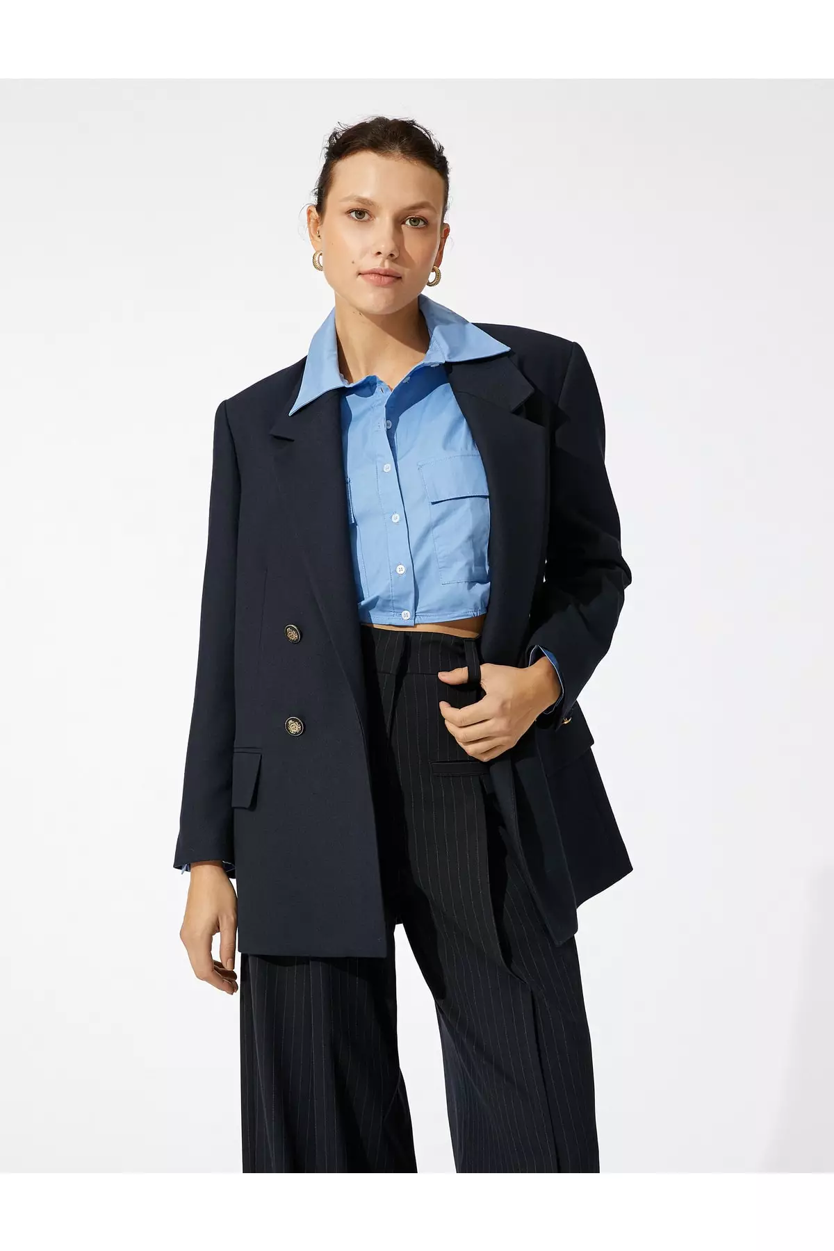 KOTON Oversized Double-Breasted Blazer