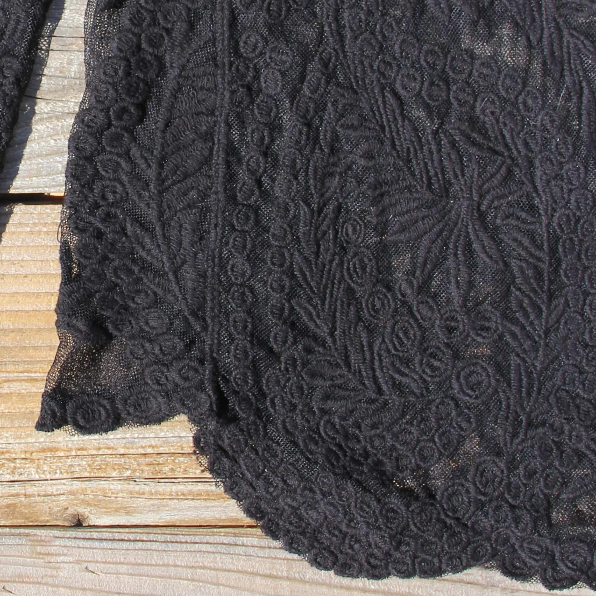 Laced in Snow Blouse in Black