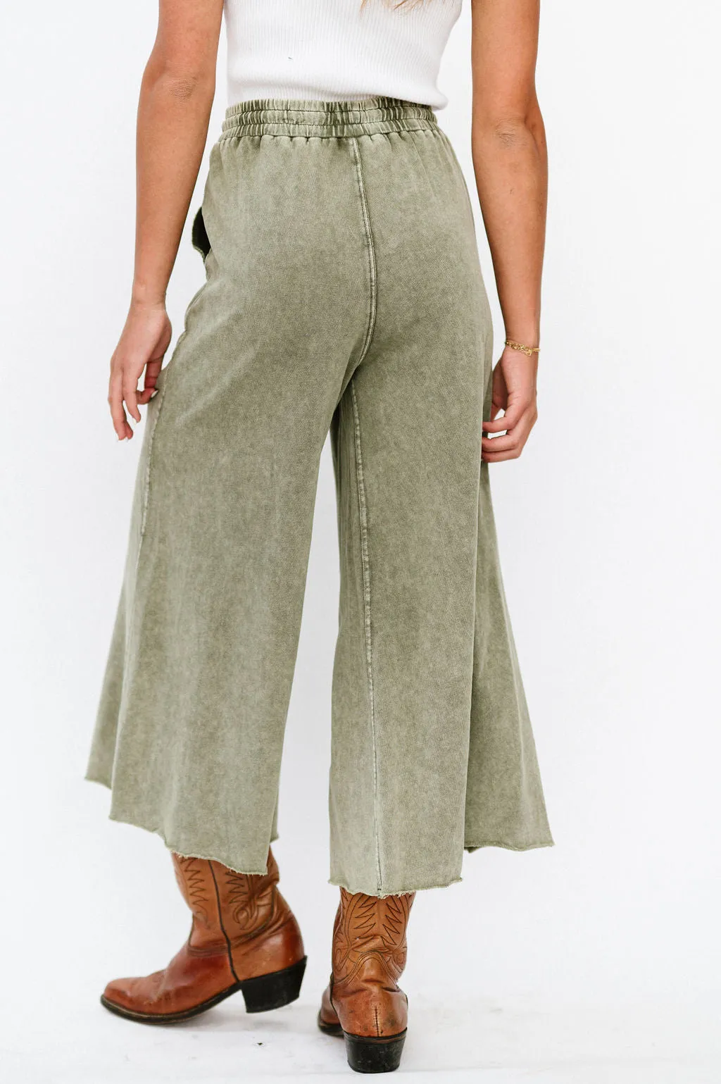 Lisa Wide Leg Pants in Olive