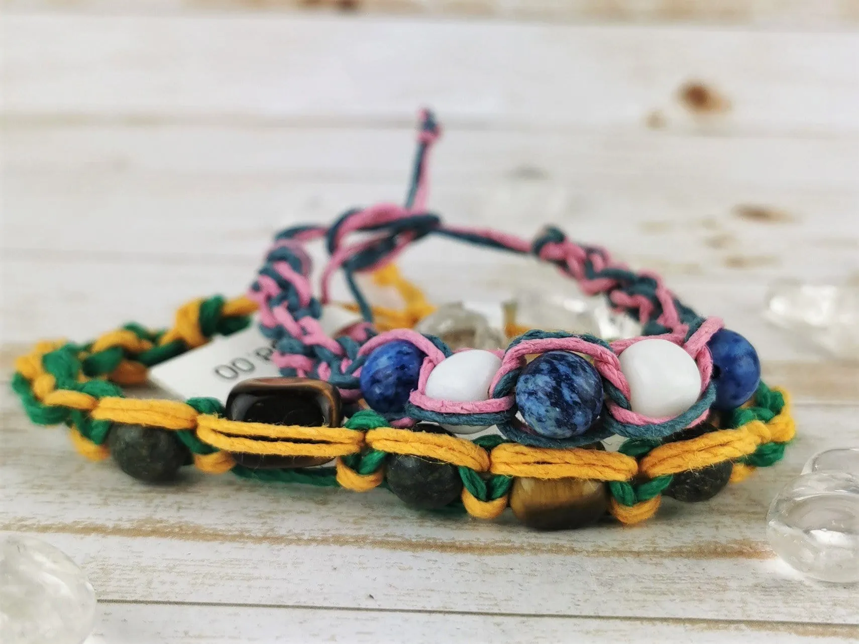 Macrame Bracelets with Natural Stones