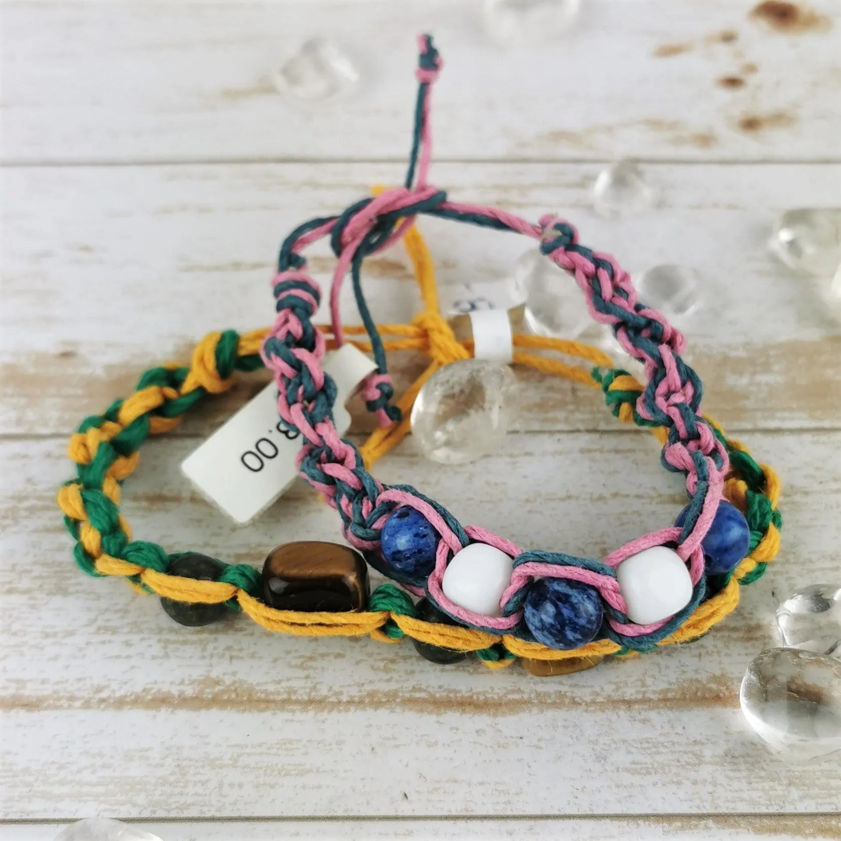 Macrame Bracelets with Natural Stones