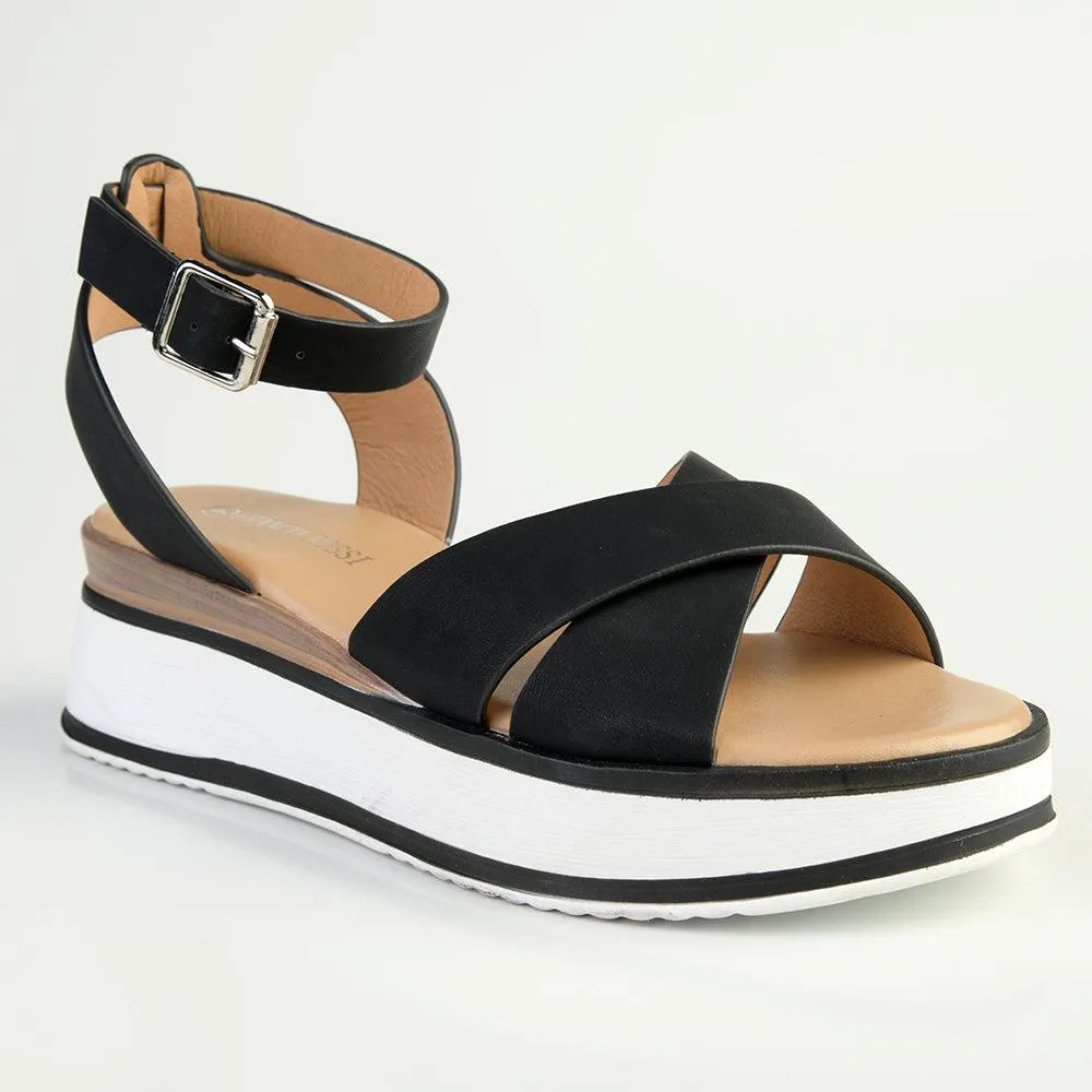 Madison Helena Sling Back Wedge Sandal  - Black