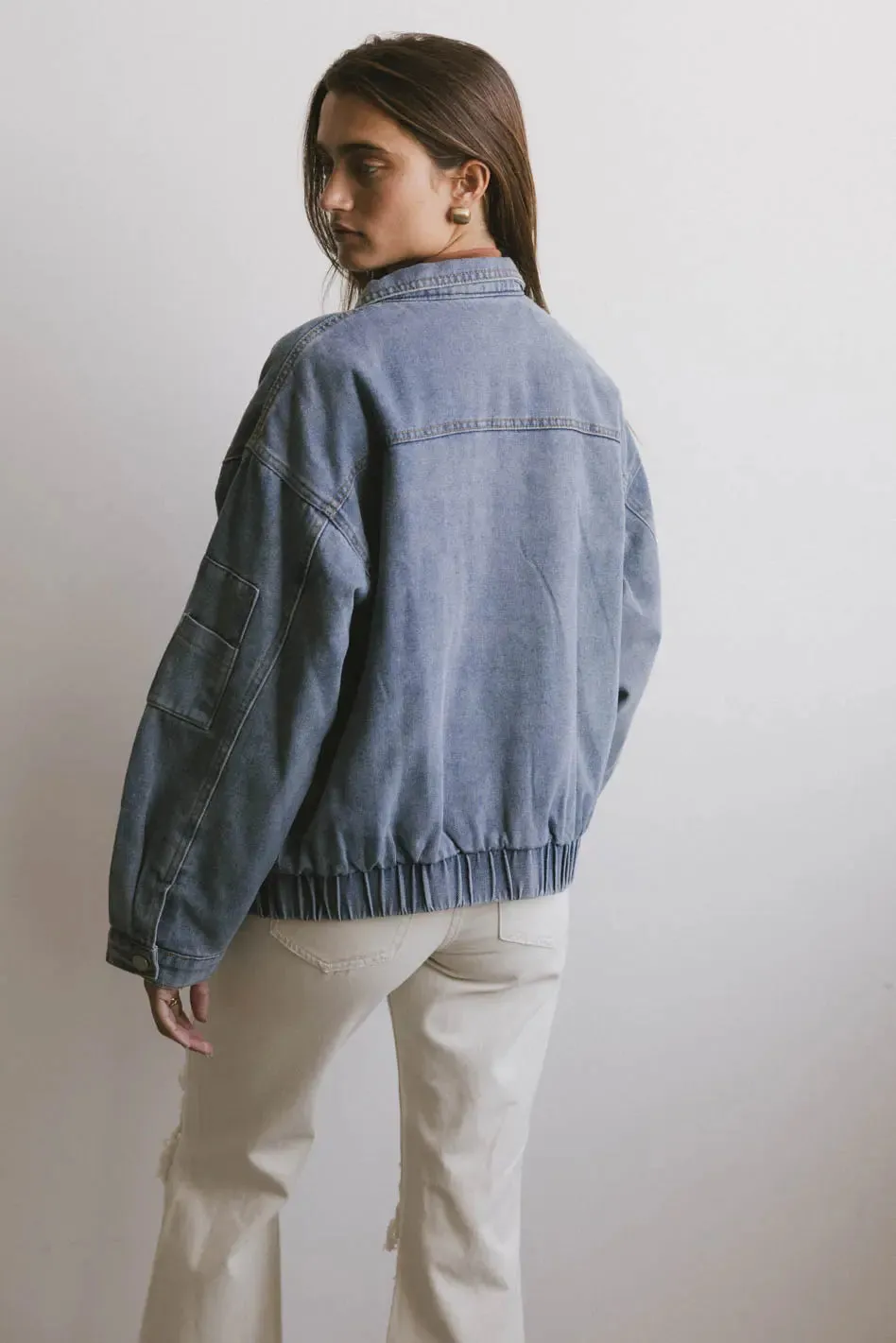 Maeve Denim Bomber Jacket