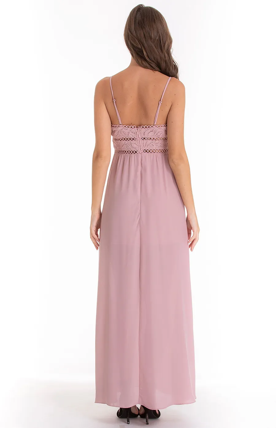 Maxi Dress with Lace Bodice detail (SDR505A)