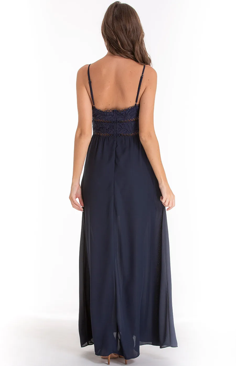 Maxi Dress with Lace Bodice detail (SDR505A)