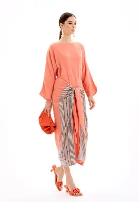 Maxi Wrap Dress With Self Tie Detail - Ramadan Style