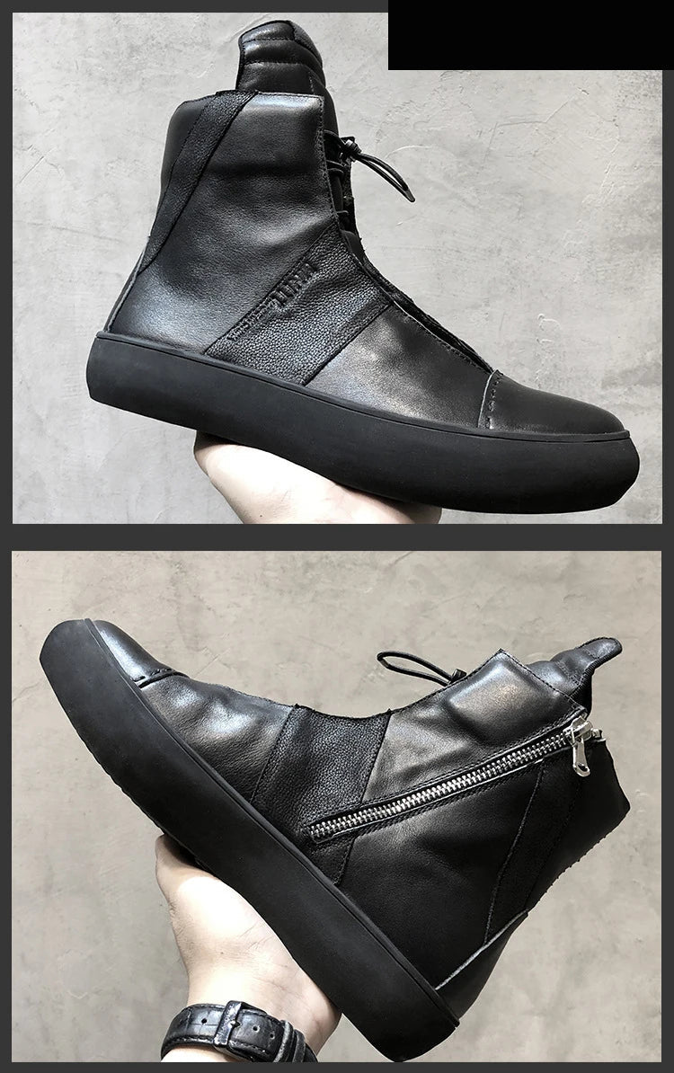 Men's Luxury Casual Genuine Leather Cross-tied Winter Ankle Boots