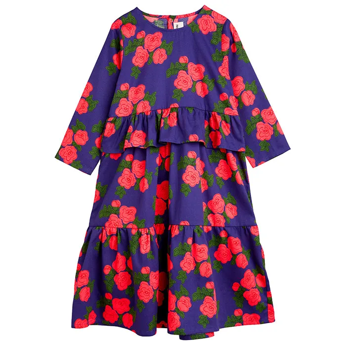 Mini Rodini Child Roses Dress Blue