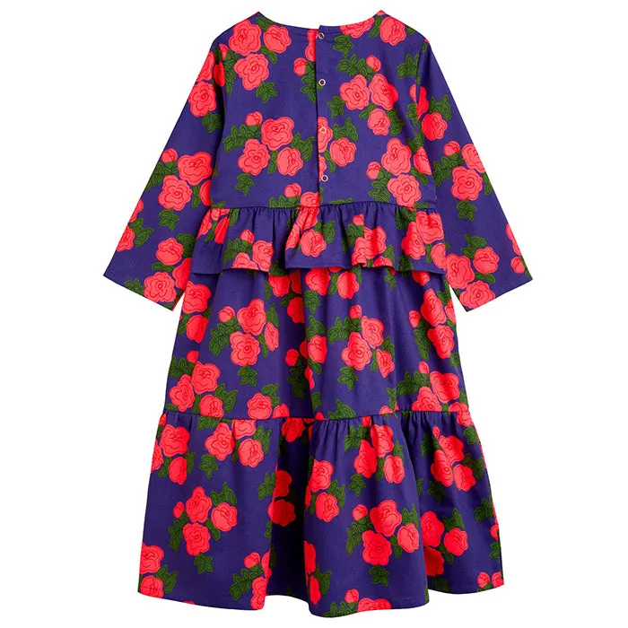 Mini Rodini Child Roses Dress Blue