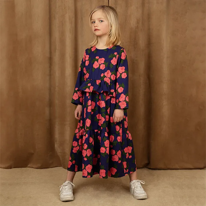 Mini Rodini Child Roses Dress Blue