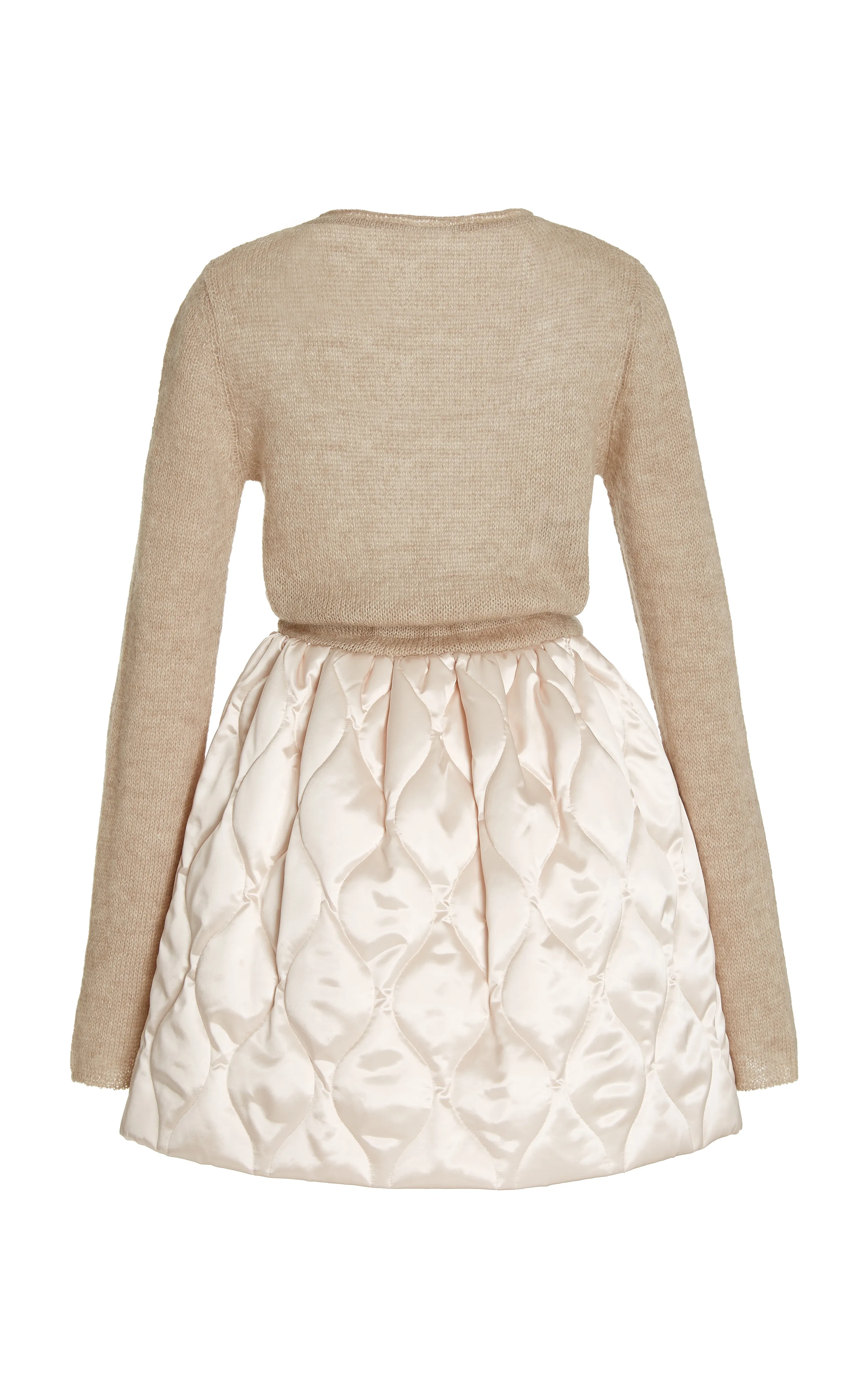 Miu Miu Quilted Nylon and Mohair-Blend Mini Dress