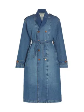 Ms. Jones Denim Trench Coat - Medium Indigo