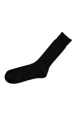 Nishiguchi Kutsushita - Praha Egyptian Cotton Ribbed Sock - Black