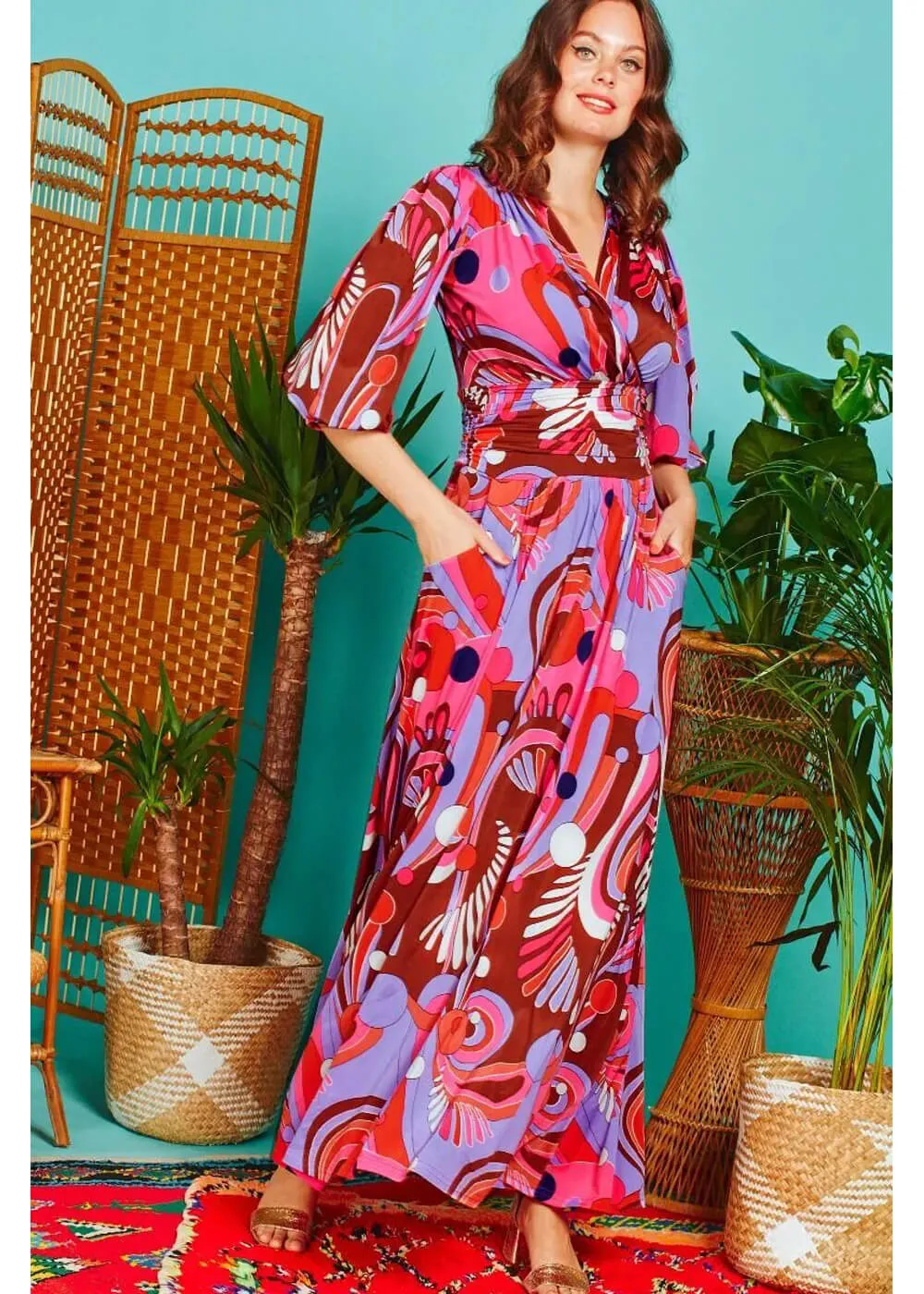 Onjenu Deborah Sugar Love 70's Maxi Dress Multi