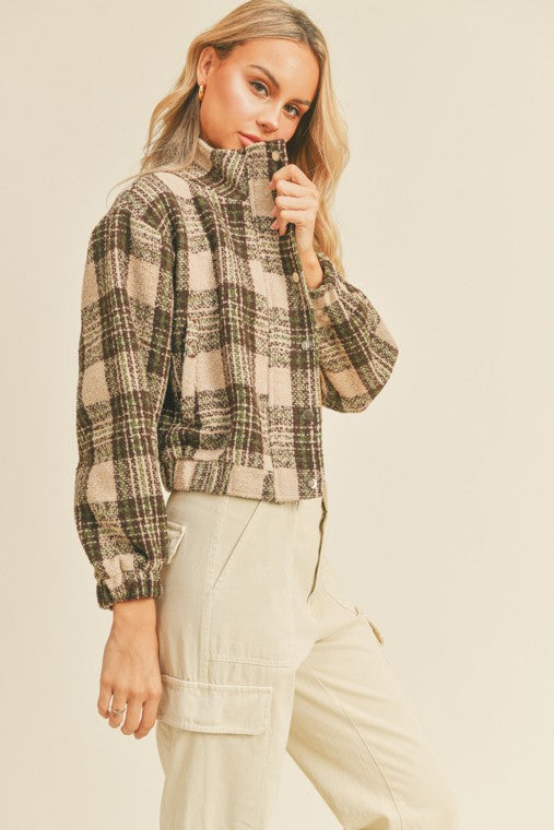 Plaid Cropped Jacket