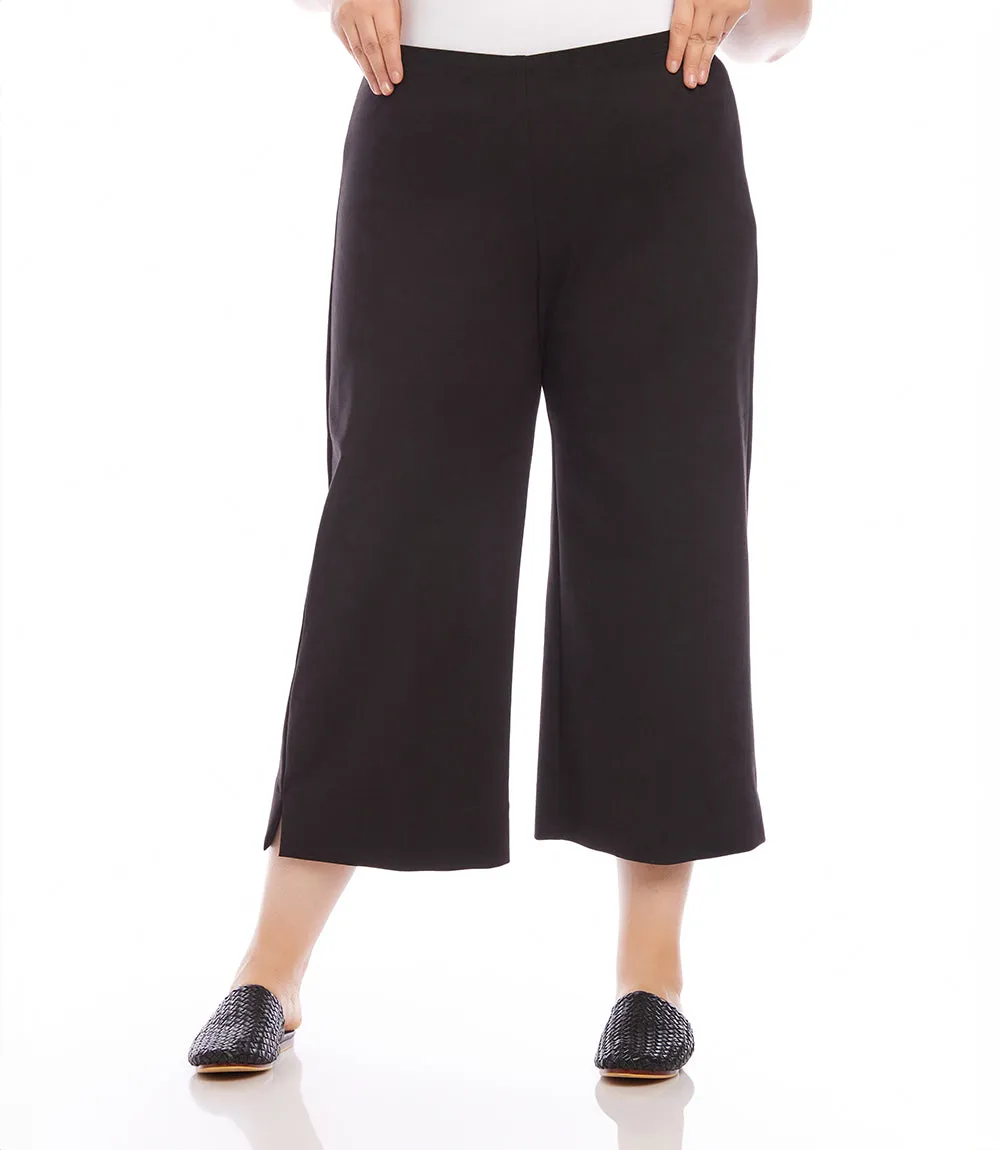 Plus Size Cropped Wide Leg Pants