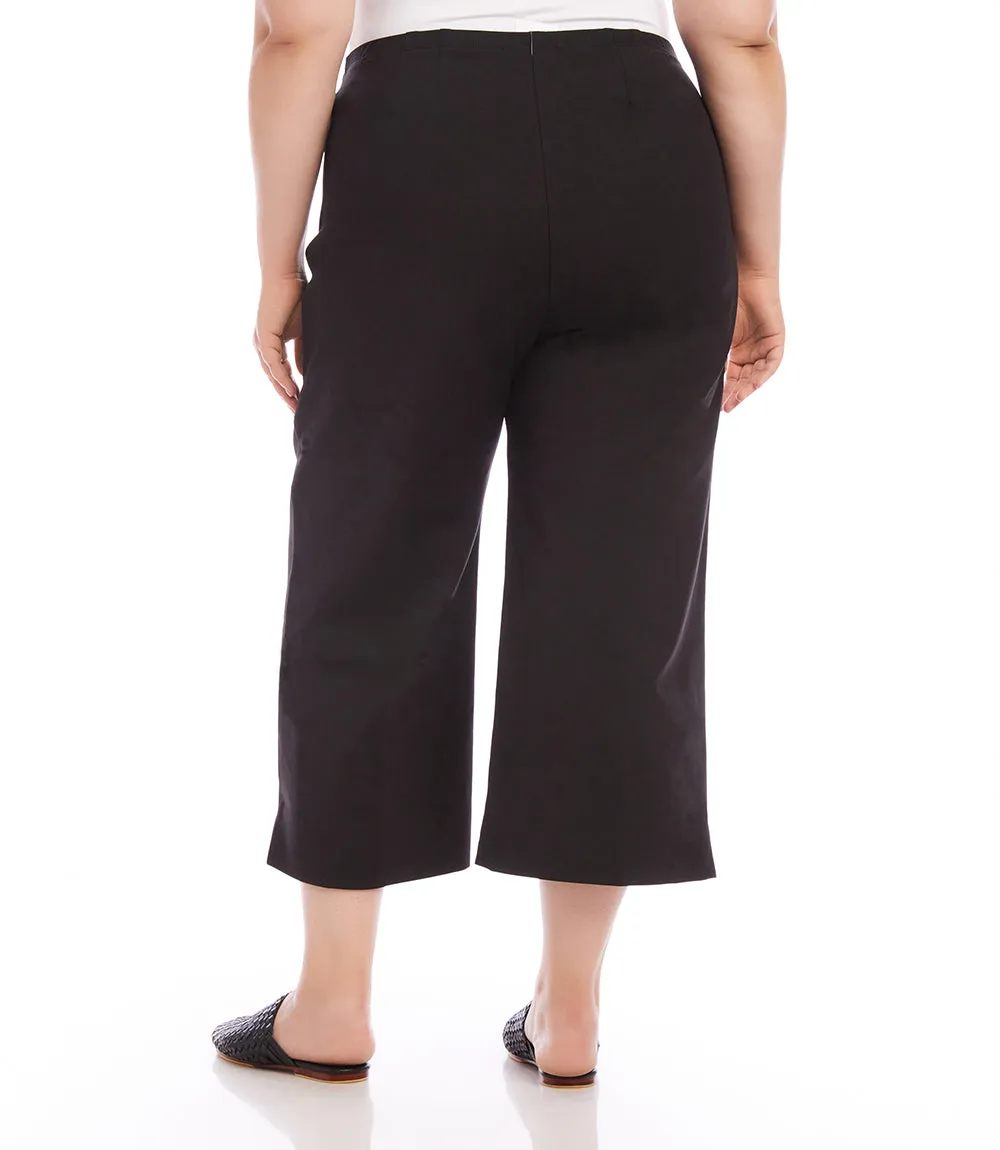 Plus Size Cropped Wide Leg Pants