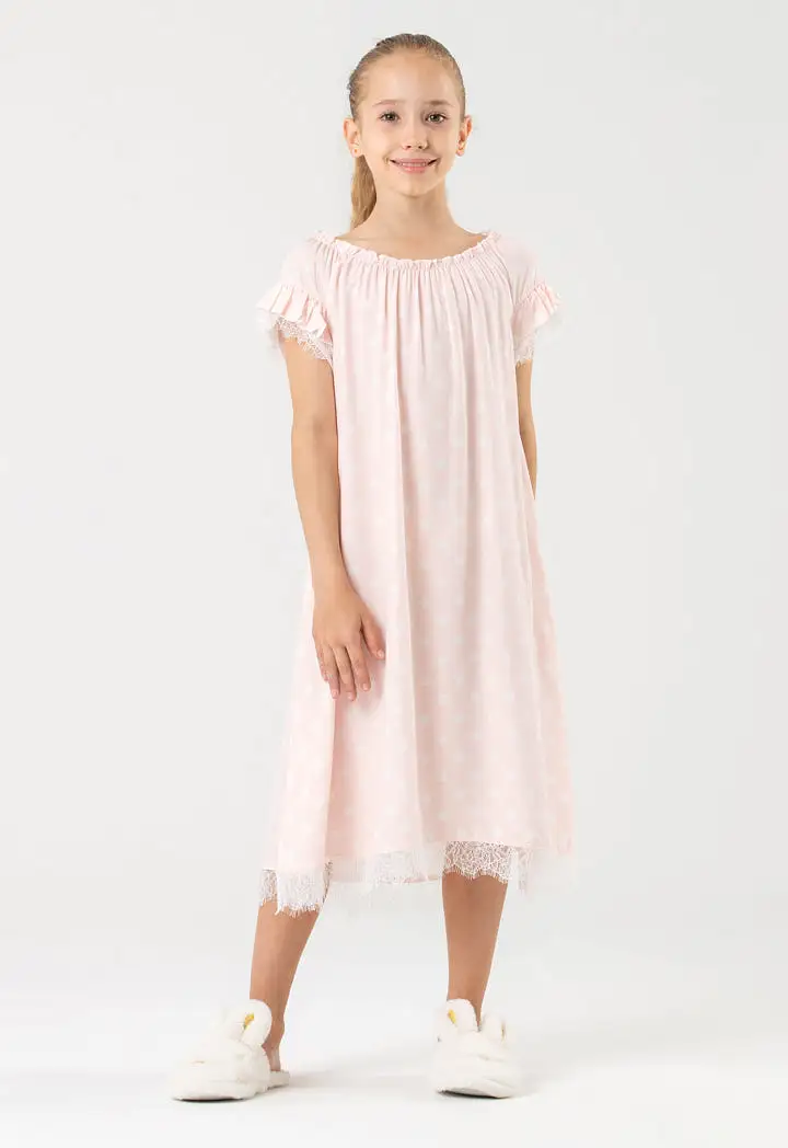 Polka Dots Ruffle Frill Sleep Dress