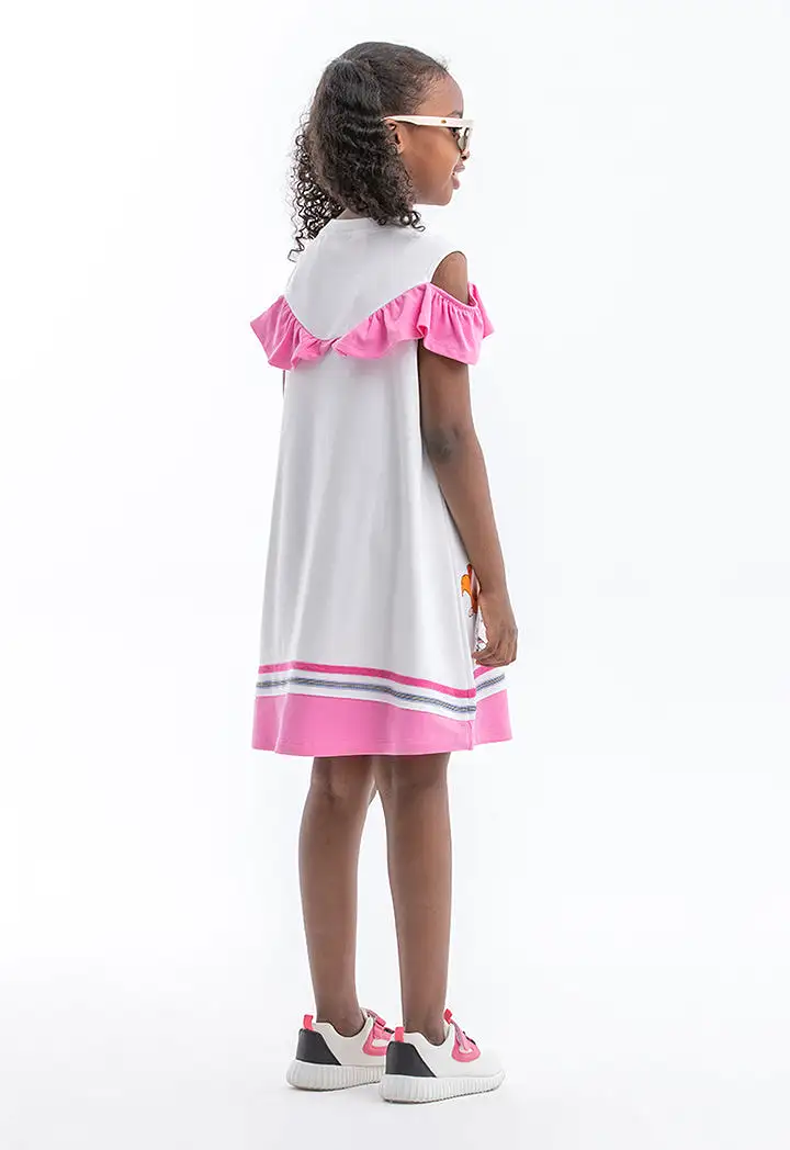 Powerpuff Girls Sleeveless Dropped Ruched Dress